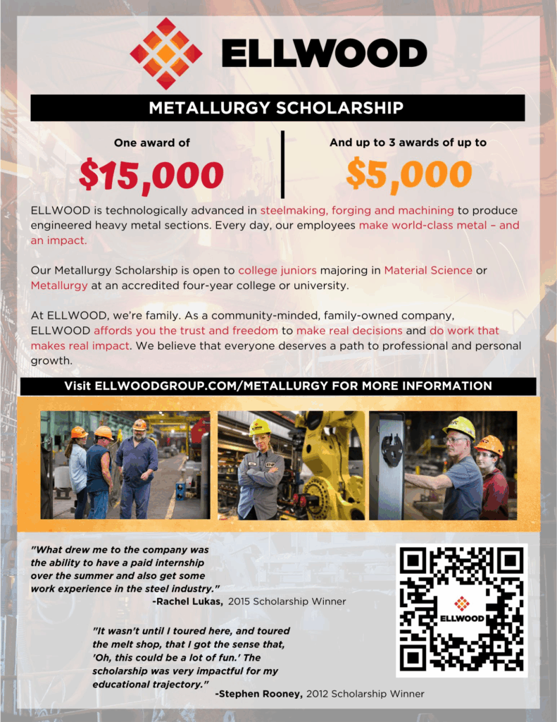 Ellwood Group, Inc. (EGI) Annual Metallurgy Scholarship
