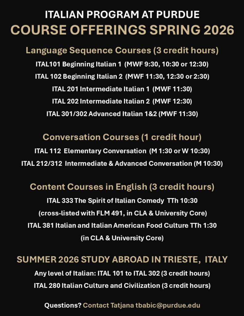 Italian Course Offerings